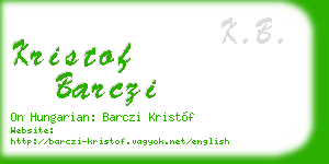 kristof barczi business card